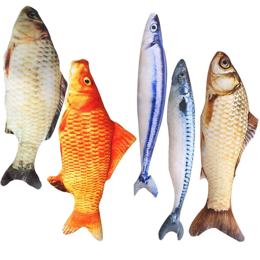 HAPY SHOP Catnip Toys 5 Pack -Fish Shape Fluffy Catnip Doll
